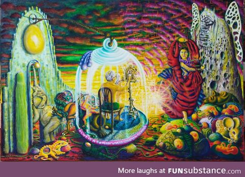 Alien space, me, oil on canvas, 2024