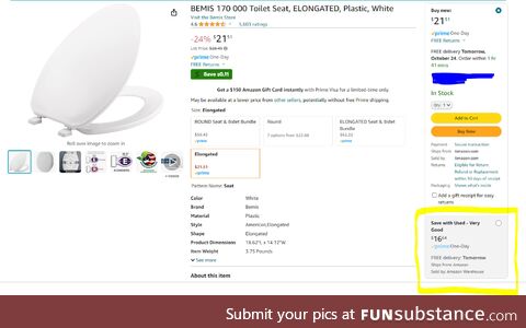 Was shopping around for toilet seats