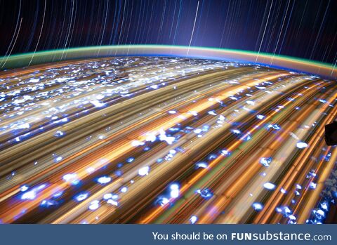 My most colorful star trail from the International Space Station. More details in