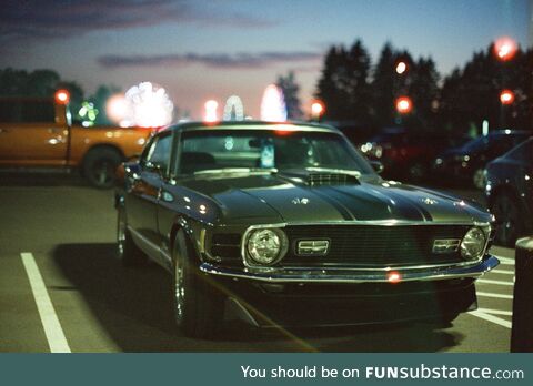 Mustang at the county fair taken on film (oc)