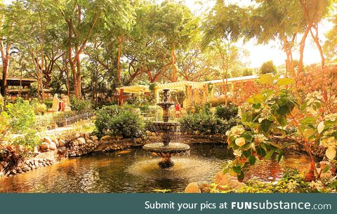Garden in Manaoag church in the Philippines [OC]