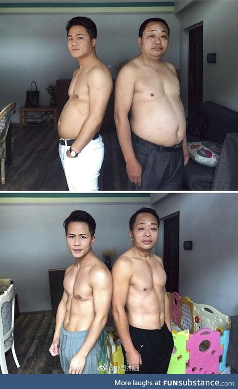 Son and father got fit together in a span of 6 months