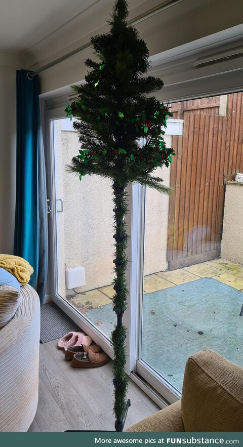 Sensible Christmas tree with a toddler in the house. The struggle is real! ????????