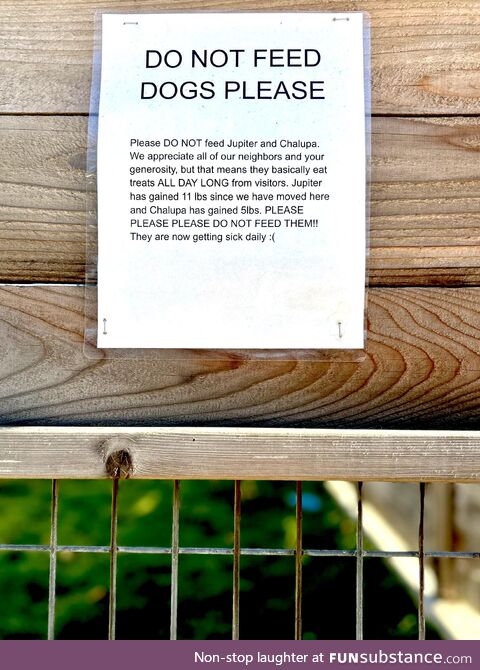 Do not feed dogs please