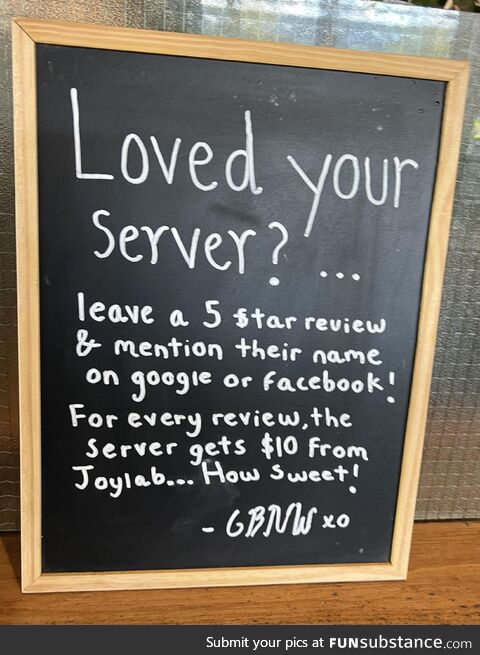 How a local restaurant gives a ‘tip/bonus’ to its servers