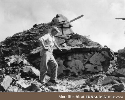 WWII Decoy Tank created by the Japanese on Iwo Jima out of pieces of soft volcanic stone