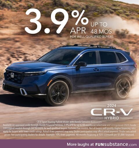 204 hp and available AWD, the 2024 CR-V is ahead of the pack. DISCLAIMER: Total system