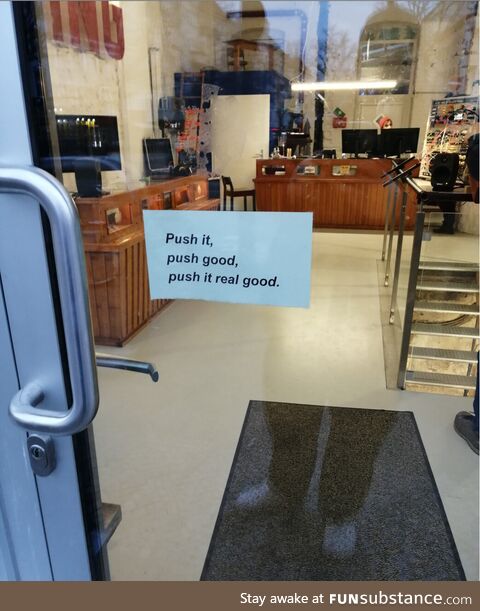 Notes you find on a door for musical instruments and sheet music store (in the cellar) in