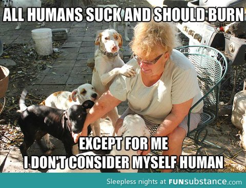 Animal-obsessed person logic