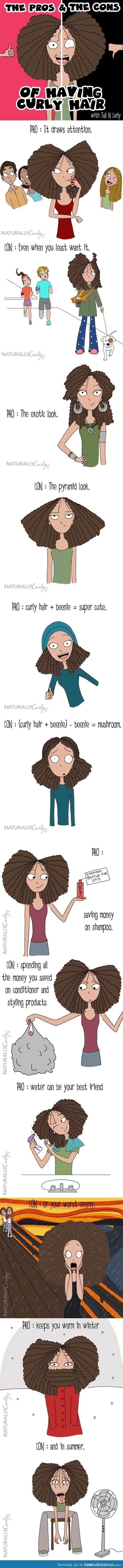 Having curly hair