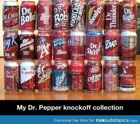 Dr. Pepper knockoff collection