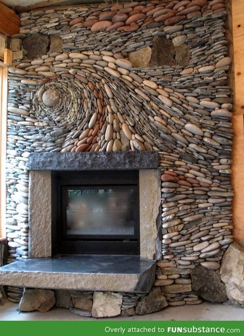 Beautiful stone fireplace