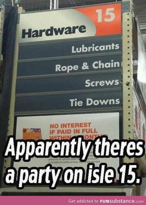 Party in isle 15