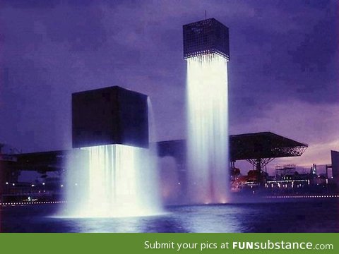 Floating fountains, Osaka, Japan