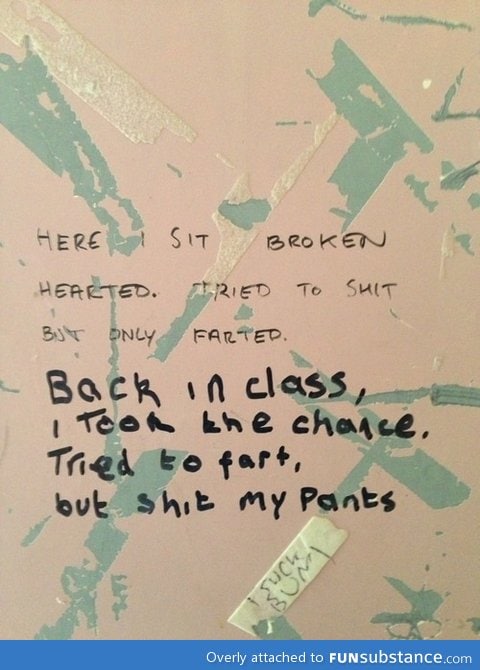 A nice little rhyme on a toilet door