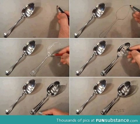 Realistic spoon drawing