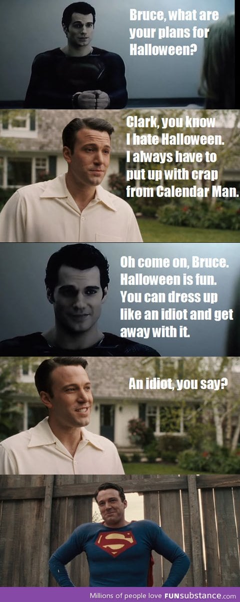 Clark gets Bruce prepared for Halloween…