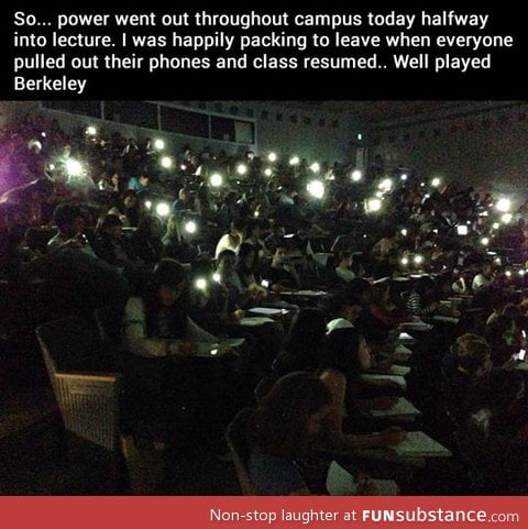 Power went out throughout campus today