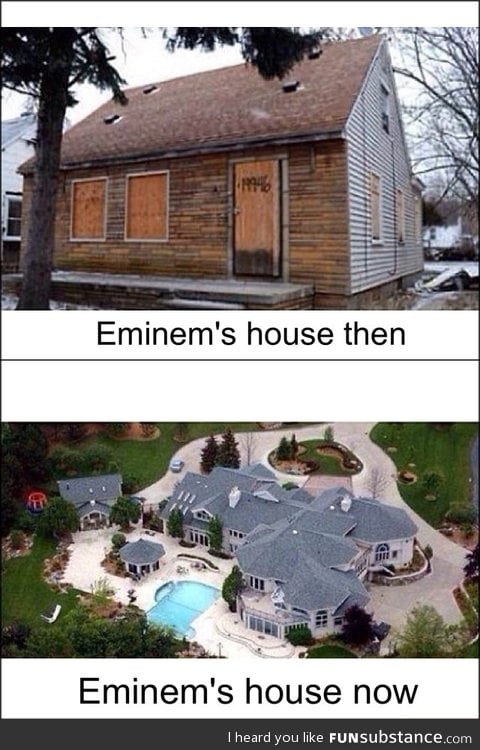 Eminems house then and now