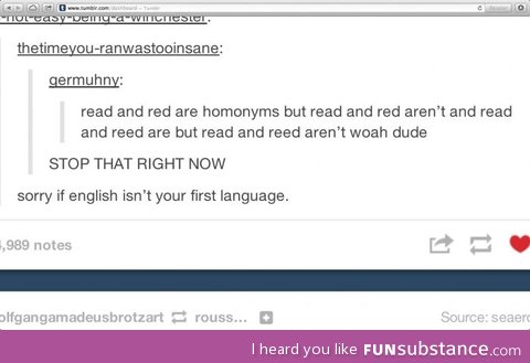 Read, red, read, reed