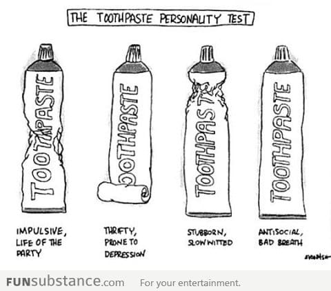 Toothpaste personality test