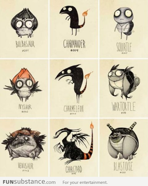 If Pokemon were drawn by Tim Burton