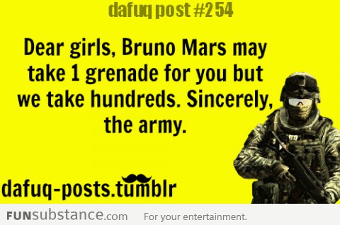 bruno mars and the army