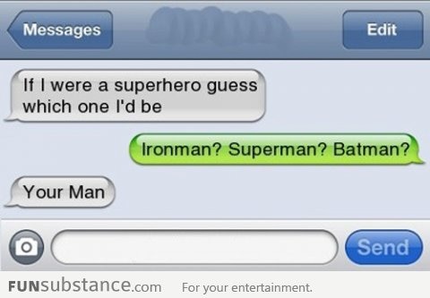 Superhero pickup line