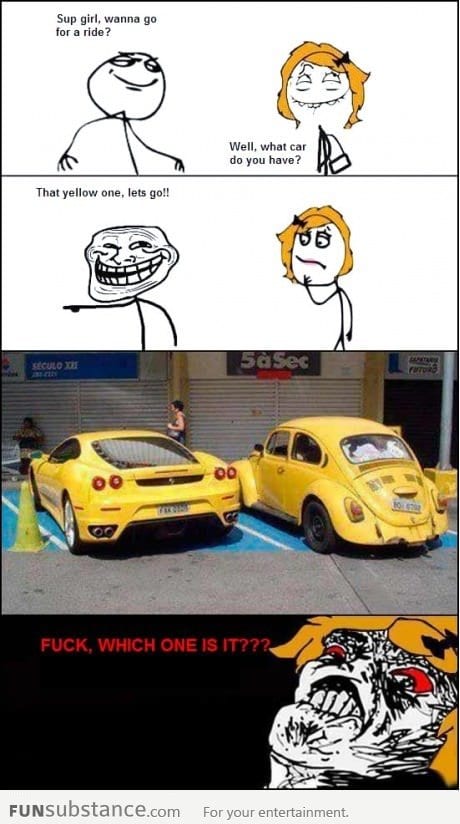 Which yellow car ?