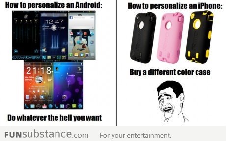 Personalizing your Android vs iPhone