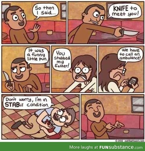 Nice to stab you