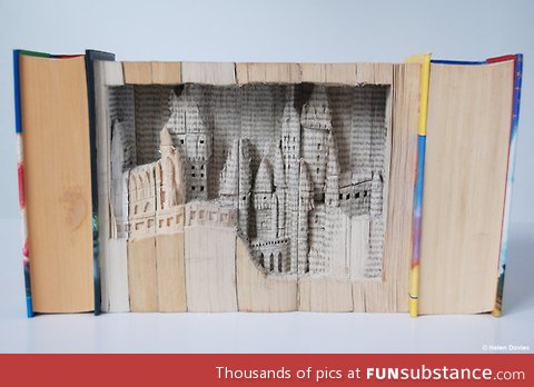 HOGWARTS BOOK SCULPTURE (already damaged books)