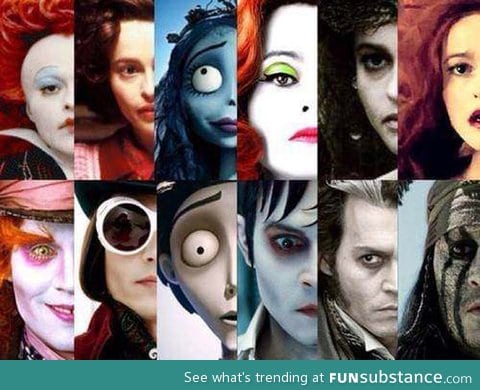 The many faces of Johnny Depp and Helena Bonham Carter