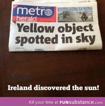 Ireland discovered the sun