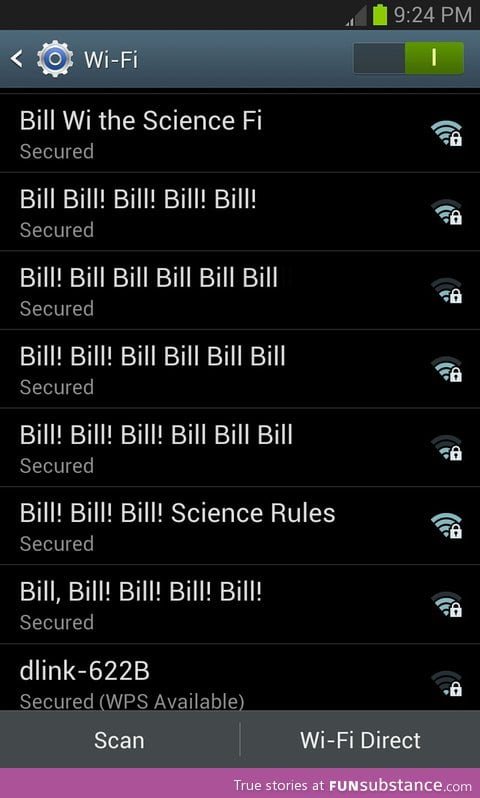 Wifi names visible from my apartment