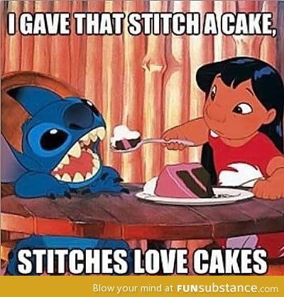 Stitch loves cake