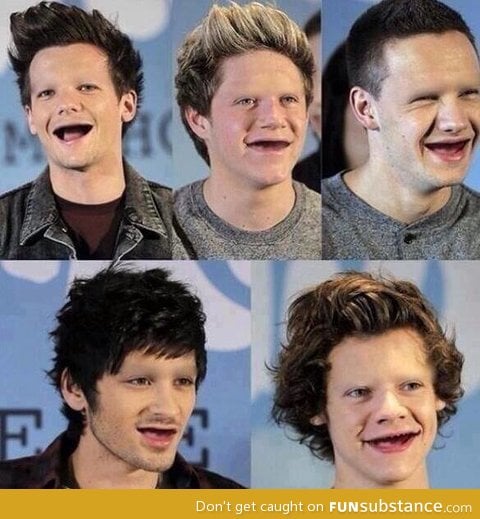 What if One Direction didn't have teeth or eyebrows.