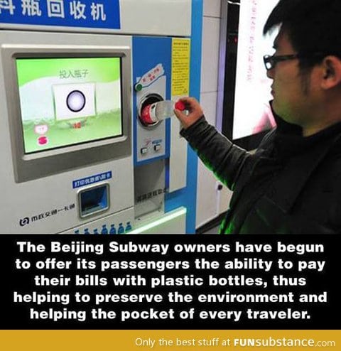 Using plastic bottles to pay