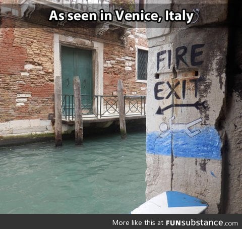 Fire exit in venice