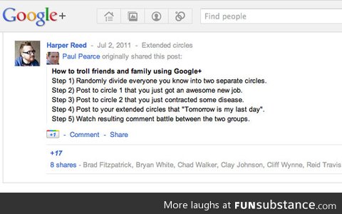 Google Plus prank