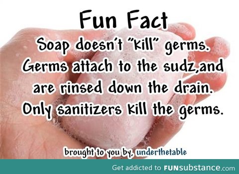 Soap doesn't actually kill germs