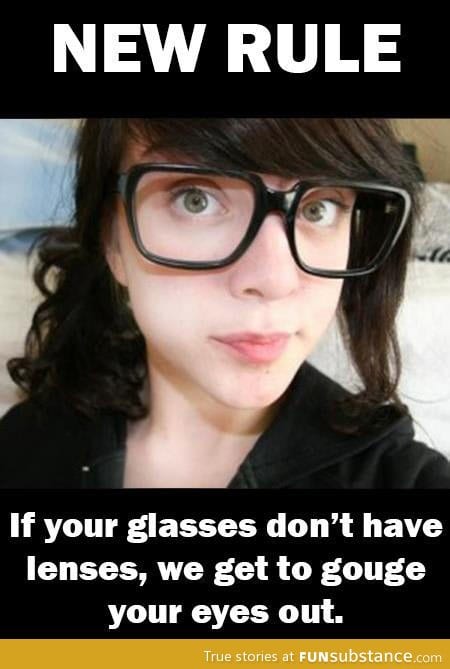 New rule for hipster glasses