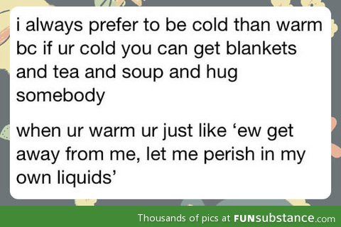 Being Cold vs. Warm