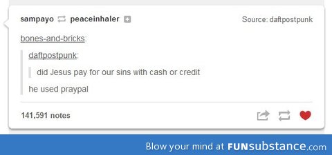 Jesus uses praypal!
