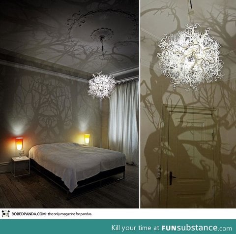 Chandelier turns room into a forest