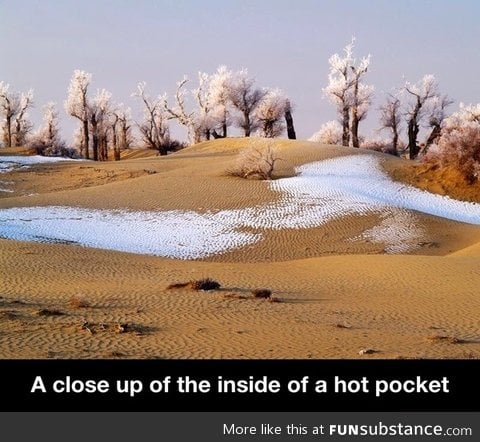 Inside of a hot pocket