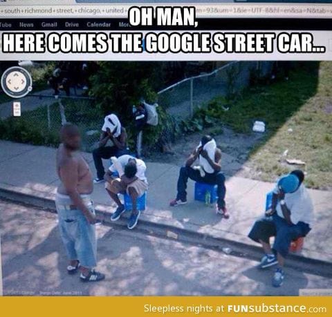 Google street visits a bad neighborhood