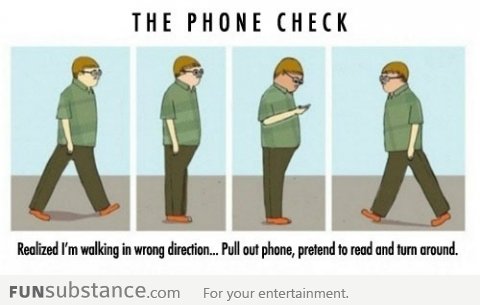 The awkward phone check