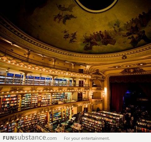 A theater turned bookshop