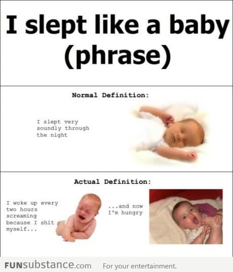 What I slept like a baby phrase really means